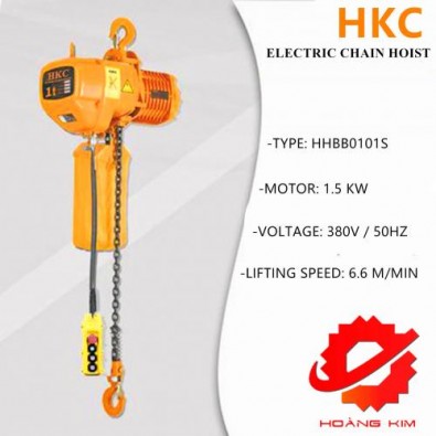 Pa lăng xích điện HKC 1 tấn cố định || HOÀNG KIM COMPANY