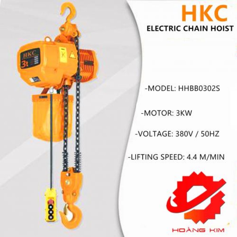 【GIÁ TỐT】Pa lăng xích điện HKC 3 tấn cố định || HOÀNG KIM 