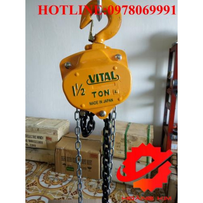 【GIÁ TỐT】Pa lăng xích kéo tay Vital 1.5 tấn || HOÀNG KIM